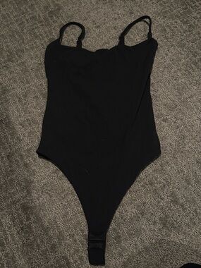 Women's Black Scallop Neck Bodysuit - Classic Everyday Top